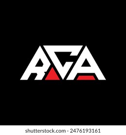 Diseño de logotipo de letra de triángulo RCA con forma de triángulo. Monograma de diseño de logotipo de triángulo RCA. Plantilla con logo en Vector de triángulo RCA con color rojo. RCA logo triangular Diseño simple, elegante y lujoso.