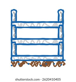 RCC Beam Building Structure Doodle Icon Sketch Vector. RCC Beam Building Structure Sign
