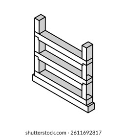 rcc beam building structure isometric icon vector. rcc beam building structure sign. isolated symbol illustration
