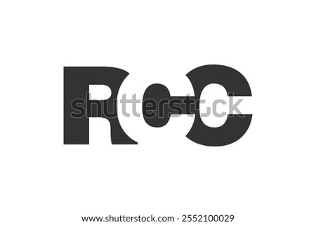 RCC bold and unique editable font logo for tech startups, consulting, corporate branding. Perfect for headlines, visual identity, cyberspace, leadership, unity, innovative ideas, powerful simplicity.