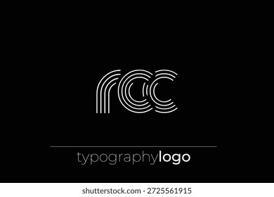RCC modern geometric typography logo. Modern and stylish composition featuring a monochromatic typography logo illustration designed with intricate lines.