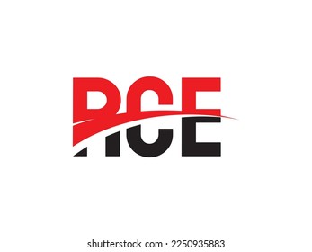 Ilustración del vector de diseño del logotipo inicial de la carta RCE