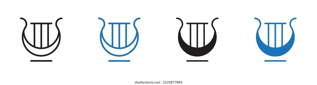 Rchestra icon linear graphics set vector in black