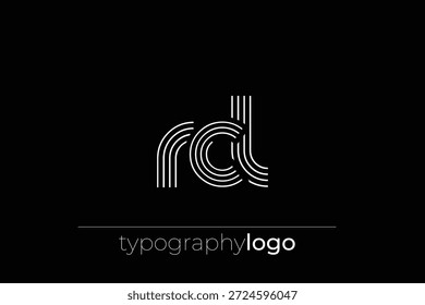 RCL logotipo moderno tipografia geométrica. Composição moderna e elegante com uma ilustração de logotipo de tipografia monocromática projetada com linhas intrincadas.