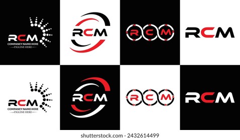 RCM logo. R C M design. White RCM letter. RCM, R C M letter logo design. Initial letter RCM linked circle uppercase monogram logo.  design. top logo, Most Recent, Featured,
