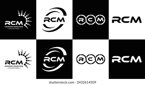 RCM logo. R C M design. White RCM letter. RCM, R C M letter logo design. Initial letter RCM linked circle uppercase monogram logo.  design. top logo, Most Recent, Featured,