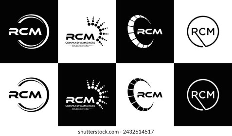 RCM logo. R C M design. White RCM letter. RCM, R C M letter logo design. Initial letter RCM linked circle uppercase monogram logo.  design. top logo, Most Recent, Featured,