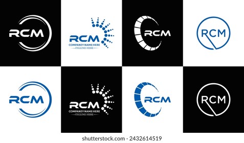 RCM logo. R C M design. White RCM letter. RCM, R C M letter logo design. Initial letter RCM linked circle uppercase monogram logo.  design. top logo, Most Recent, Featured,