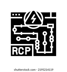 rcp elektrische Pläne Innenarchitektur Glyphsymbol Vektorgrafik. rcp elektrische Pläne Innenarchitektur-Zeichen. einzelne Symbolillustration