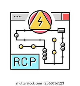rcp electrical plans interior design color icon vector. rcp electrical plans interior design sign. isolated symbol illustration
