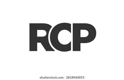 RCP logo design template with strong and modern bold text. Initial based vector logotype featuring simple and minimal typography. Trendy company identity ideal for businesses brand presence.