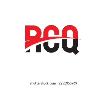 Letra RCQ Ilustración del vector de diseño del logotipo inicial
