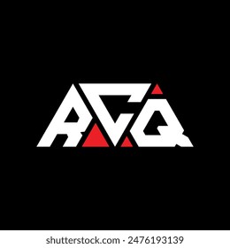 Diseño de logotipo de letra triangular RCQ con forma de triángulo. Monograma de diseño de logotipo de triángulo RCQ. Plantilla de logo de Vector triangular RCQ con color rojo. RCQ logo triangular Diseño simple, elegante y lujoso.