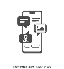 RCS - Black And White Vector Icon/ Logo, Rich Communication Services