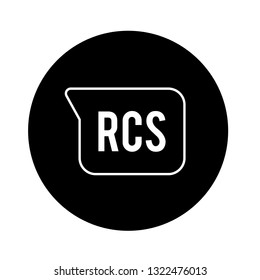 RCS Logo in Monochrome, Rich Communication Service Logo, Black and White