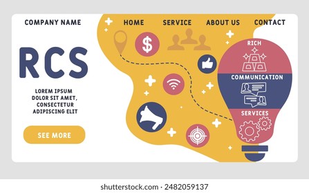 RCS - Rich Communication Services acronym. business concept background. vector illustration concept with keywords and icons. lettering illustration with icons for web banner, flyer, landing page