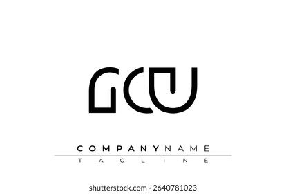 RCU abstract letter design. Modern Business Logo Design With Abstract Typography and Contemporary Style