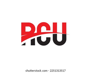 RCU Letter Initial Logo Design Vektorgrafik