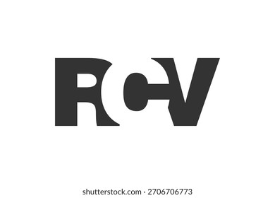 RCV logo design. Initial letter R C V bold font style for tech startups, consulting, corporate branding. Creative company name, headlines typography identity, trendy logotype. Vector illustration.