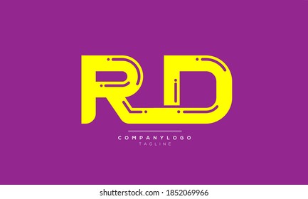 RD abstract initials monogram letter text alphabet logo design