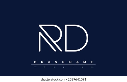 RD Abstract letter logo. This logo icon incorporate with abstract shape in the creative way