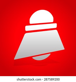 Rd alarm, bell symbol in perspective. (background)
