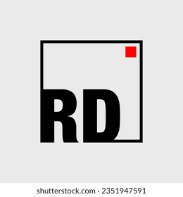 RD company name initial letters vector icon.
