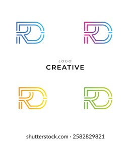 RD Creative Latter Logo Design. Monogram Design. By Custom Branding Logo. Creative Logo Design. Vector illustration. Modern Design. Logo Template.