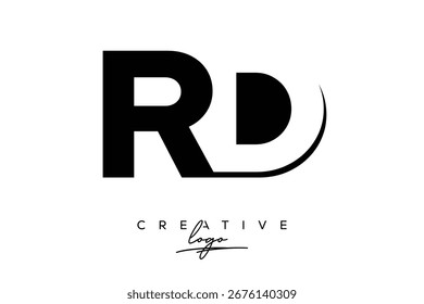 RD Creative Minimalist Negative Space Latter Logo with Modern Monogram for Branding and Business Lettermark Logo with Initial Letters Logo Design for Branding.