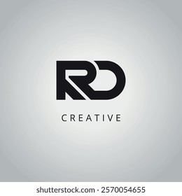 RD D R modern creative alphabet company logo design vector icon template.