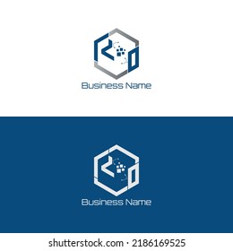 Ilustración de vectores de diseño de logotipo de agencia digital de Escritorio remoto