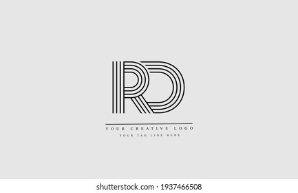 RD, DR abstract vector logo monogram template