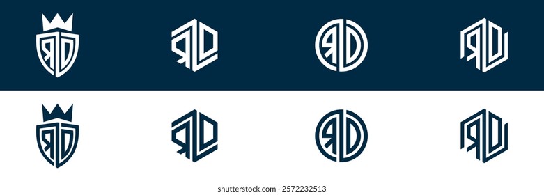 RD  DR letter logo set design