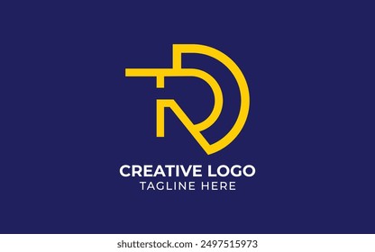 rd or dr logo design vector icon initial based letter