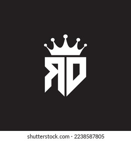 Símbolo de monograma del logotipo RD o DR con diseño de forma de corona vector