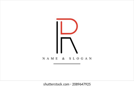 Monograma del logotipo de letras abstractas RD, DR, ,R, D