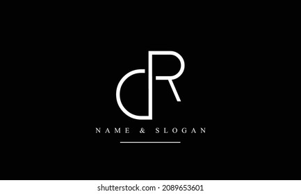 Monograma del logotipo de letras abstractas RD, DR, R, D