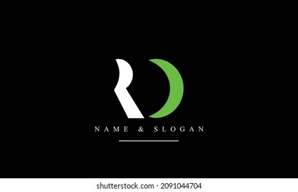 Monograma del logotipo de letras abstractas RD, DR, R, D