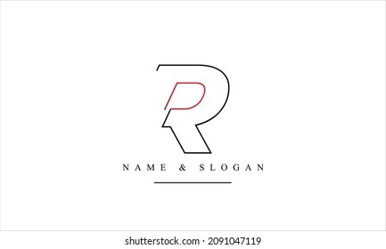 Monograma del logotipo de letras abstractas RD, DR, R, D