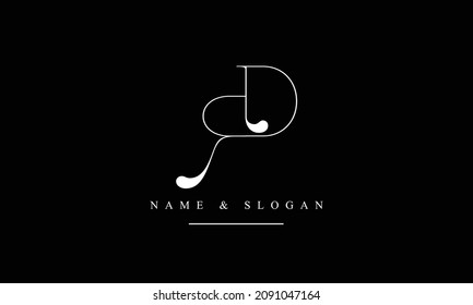 Monograma del logotipo de letras abstractas RD, DR, R, D