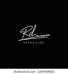 RD Handwritten Signature logo - Vector Logo Template for Beauty, Fashion and Photography Business
