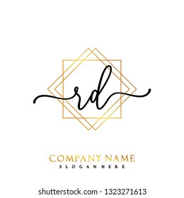 RD Initial Handwriting logo template vector