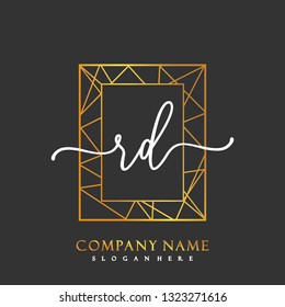 RD Initial Handwriting logo template vector