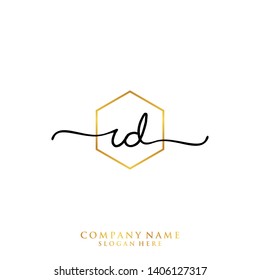 RD Initial handwriting logo template