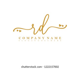 RD Initial handwriting logo vector