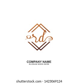 RD Initial handwriting logo vector