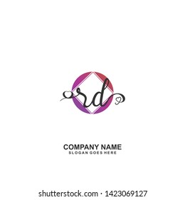 RD Initial handwriting logo vector