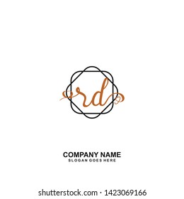 RD Initial handwriting logo vector