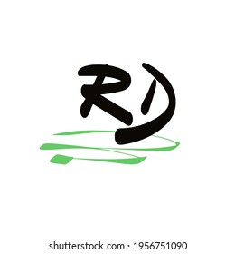 RD logotipo manuscrito inicial para la identidad