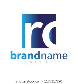 rd initial letter logo icon vector template